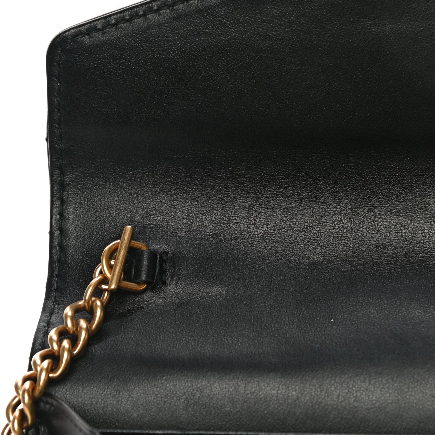 Gucci Calfskin Matelasse GG Marmont Chain Wallet Black 10 of 19
