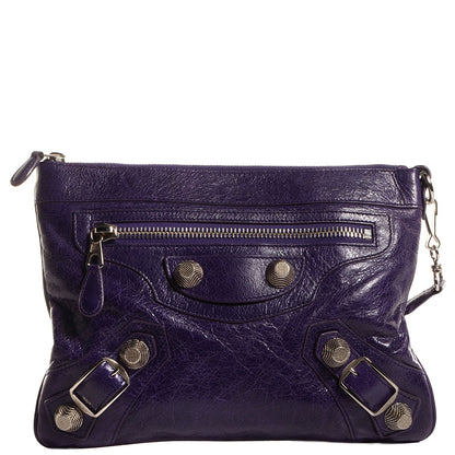 Balenciaga Agneau Giant 21 Silver Hardware Flat Handle Clutch Raisin 1 of 10