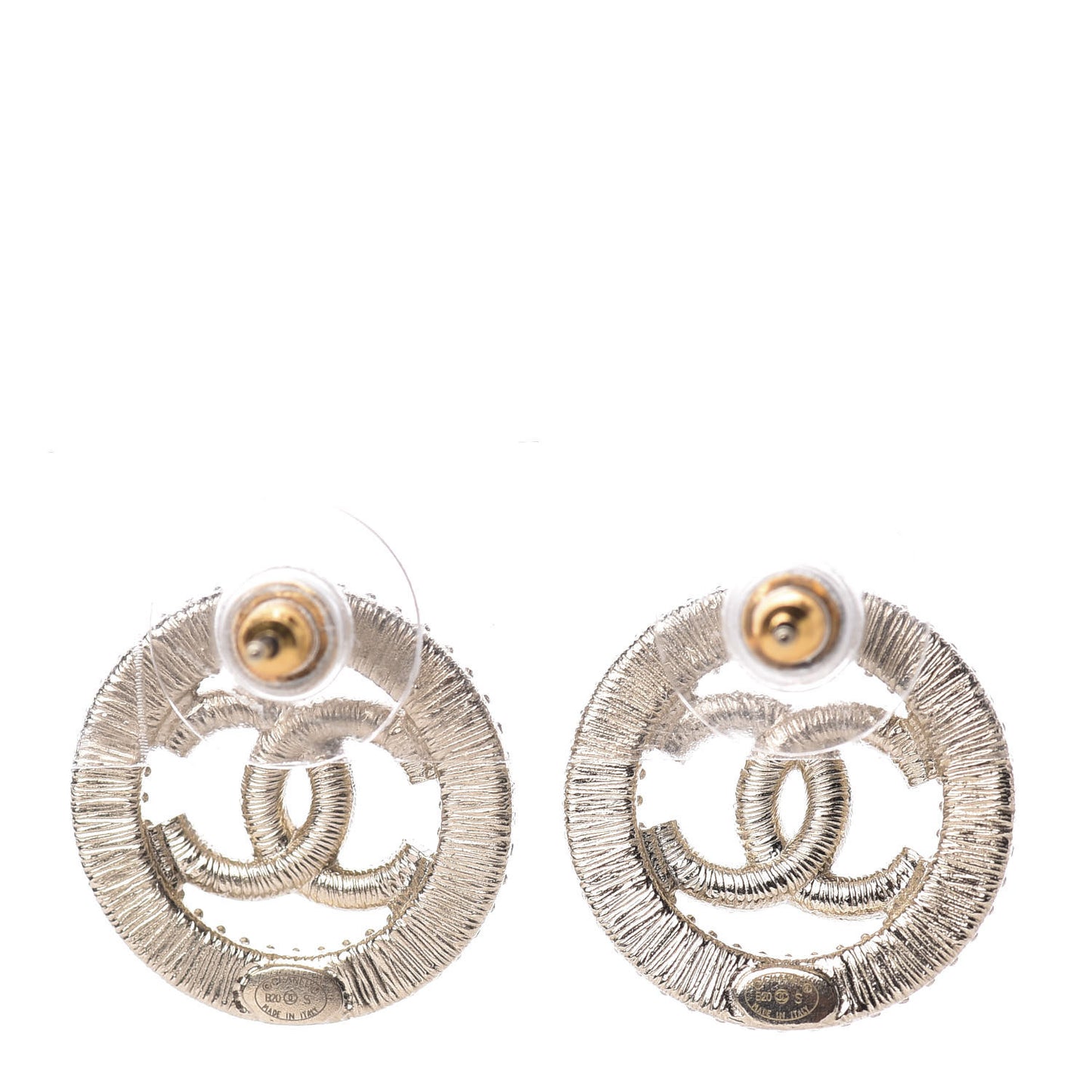 Crystal CC Vendome Round Earrings Gold