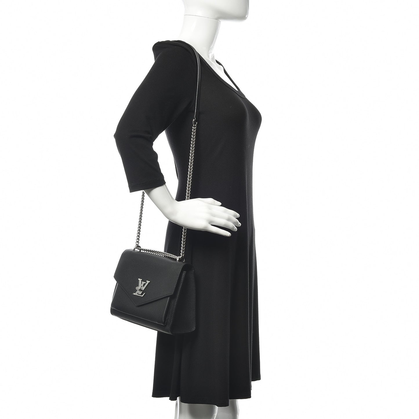 Soft Calfskin My Lockme Chain Bag BB Black