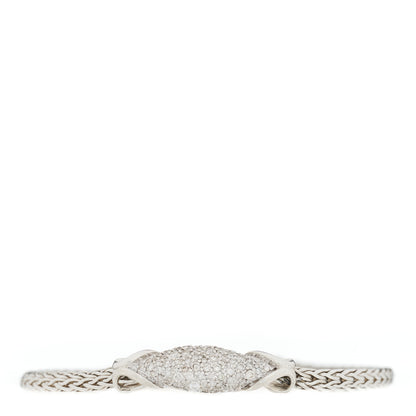 John Hardy Sterling Silver Diamond Asli Classic Chain Station Bracelet 1 of 4