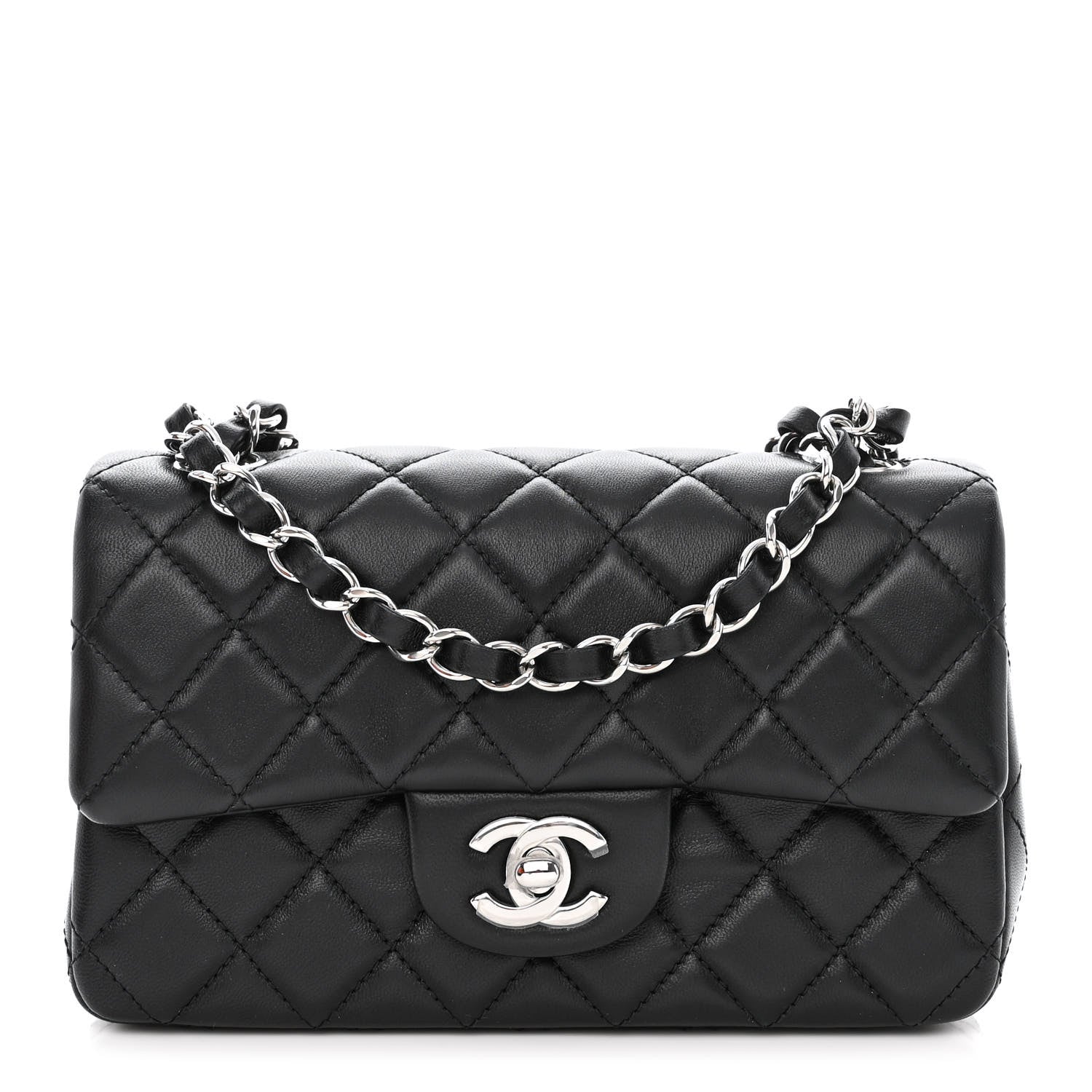 Chanel Lambskin Quilted Mini Rectangular Flap Black 1 of 12