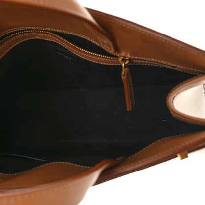 Saint Laurent Canvas Calfskin Medium Manhattan Shopper Tote Natural Brown 5 of 12