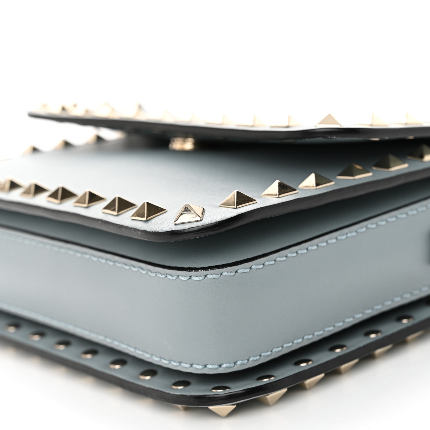 Valentino Garavani Vitello Rockstud Flap Crossbody Bag London Stone 9 of 9