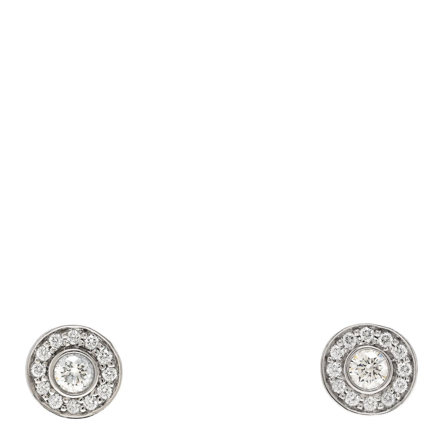 Tiffany Platinum Diamond Mini Circlet Earrings 1 of 5