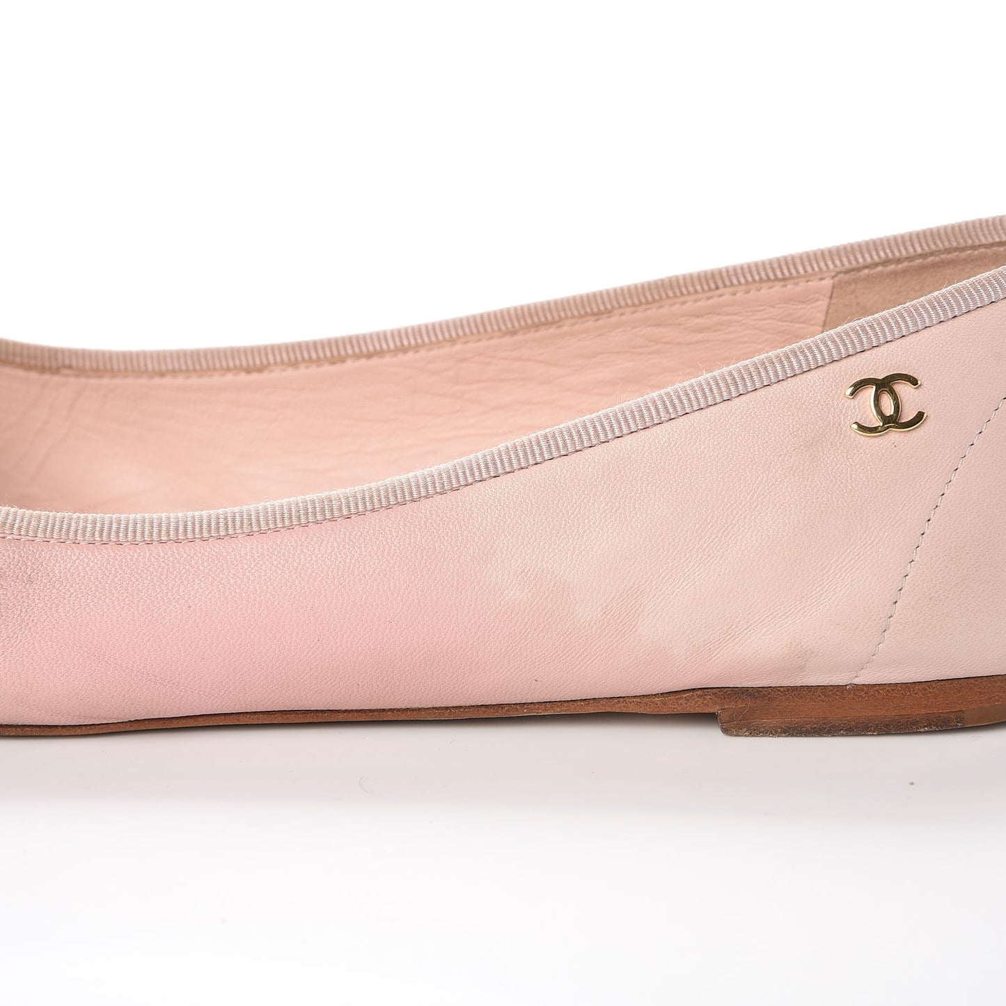 Lambskin Patent Cap Toe CC Ballerina Flats 40 Rose Clair