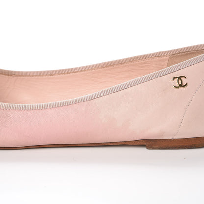 Chanel Lambskin Patent Cap Toe CC Ballerina Flats 40 Rose Clair 11 of 26