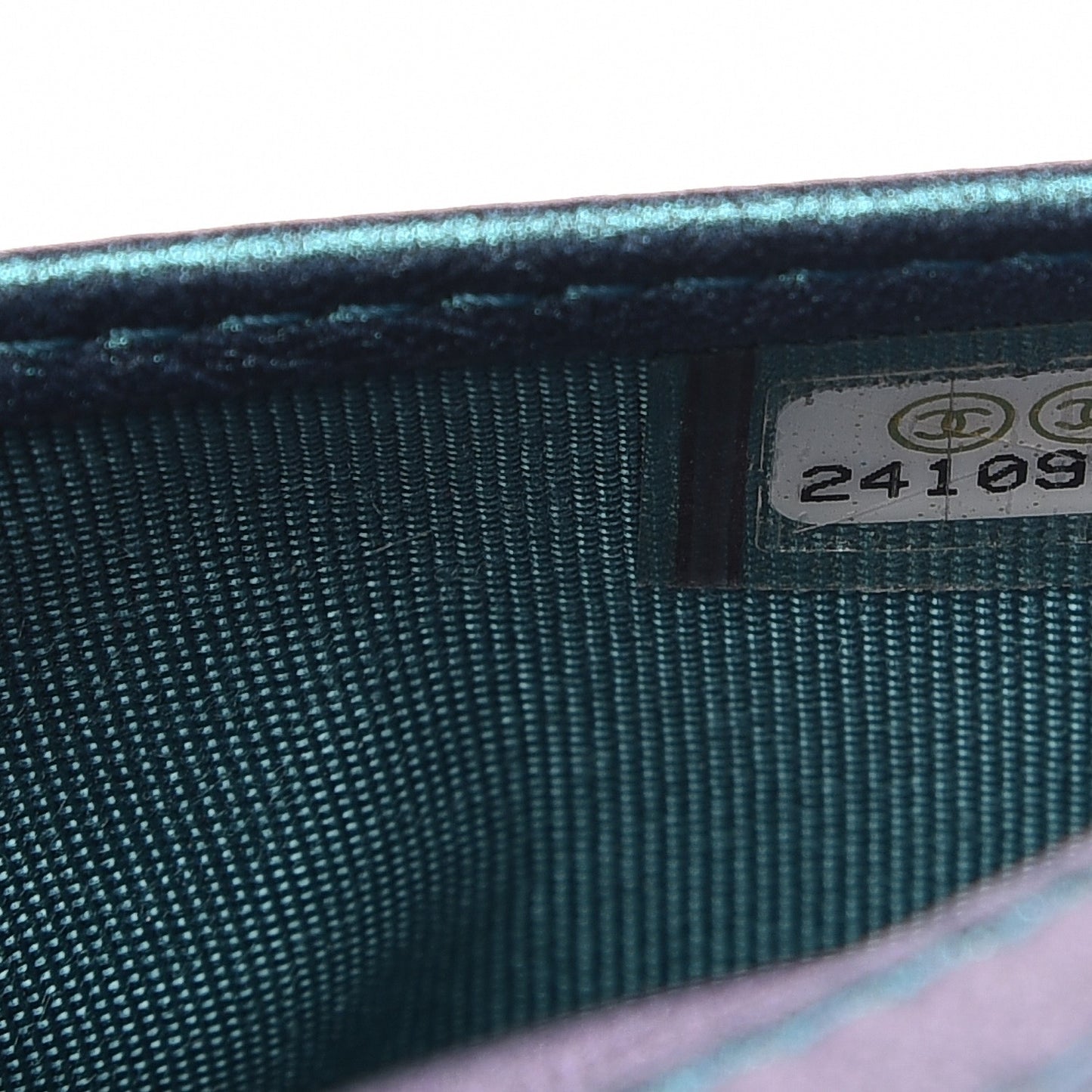 Metallic Lambskin Quilted Card Holder Wallet Turquoise