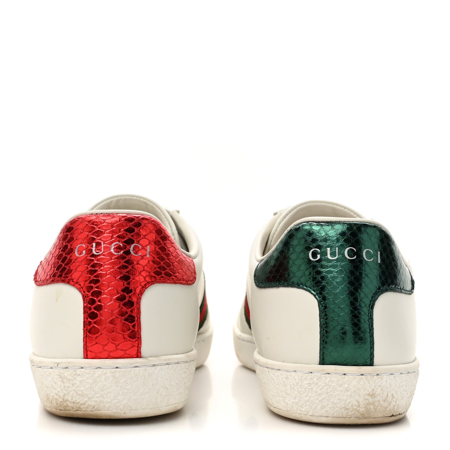Calfskin Ayers Bee Embroidered Womens Ace Sneakers 36 White Green