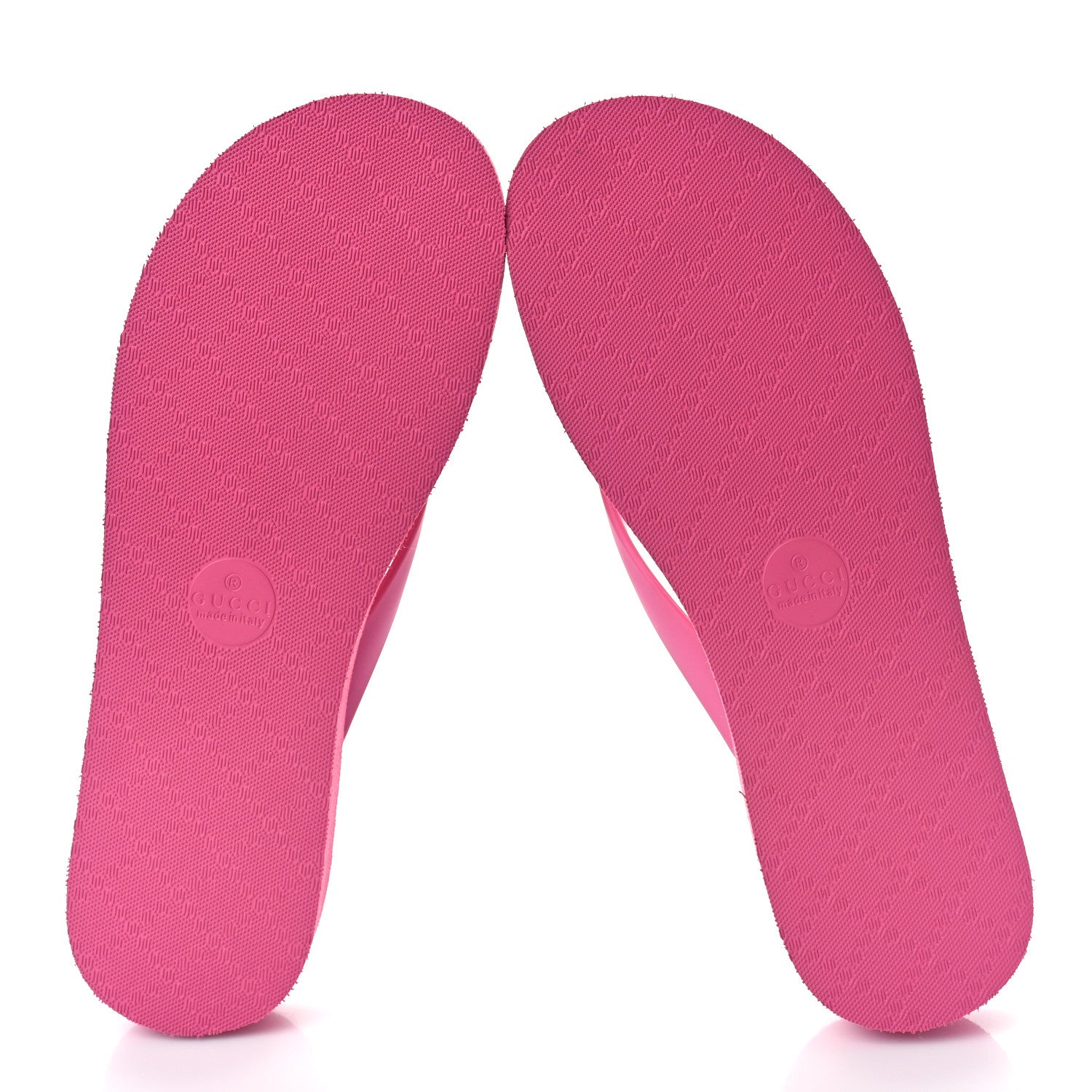 Gucci Rubber Chevron Womens GG Thong Sandals 38 Pink Tropical Flower 6 of 9