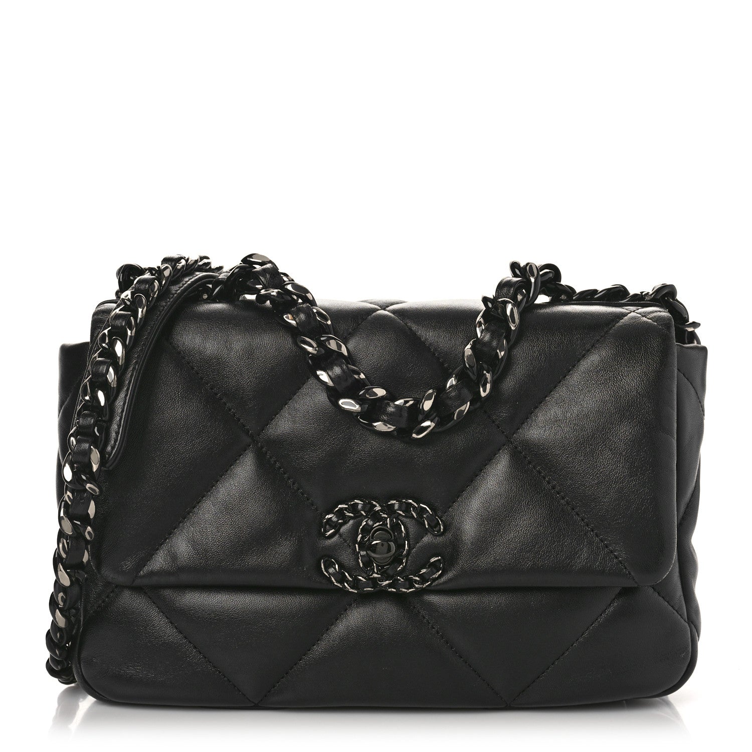 Chanel Lambskin Quilted Medium Chanel 19 Flap So Black 1 of 10
