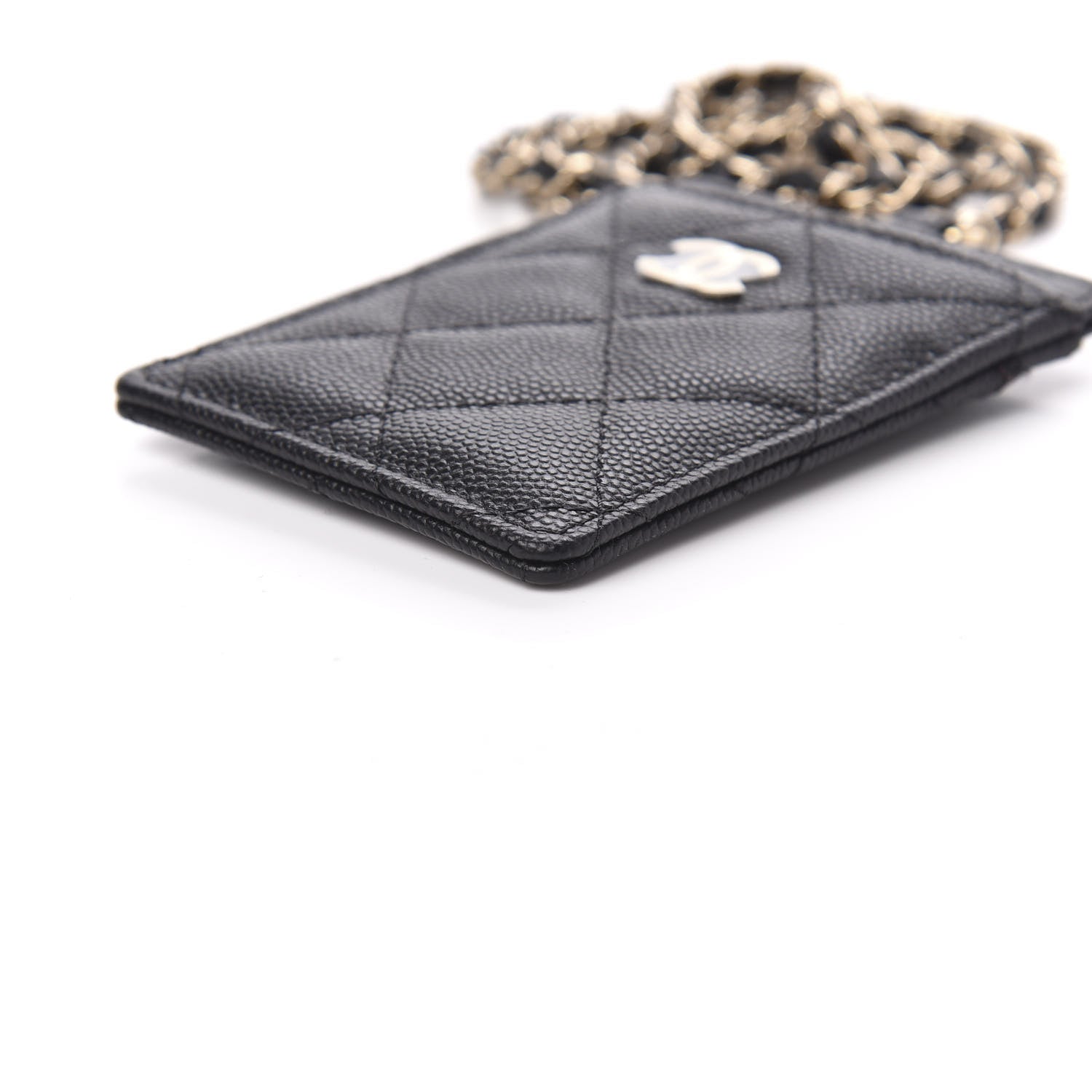 Chanel Caviar Quilted Card Holder On Chain Black 6 of 9