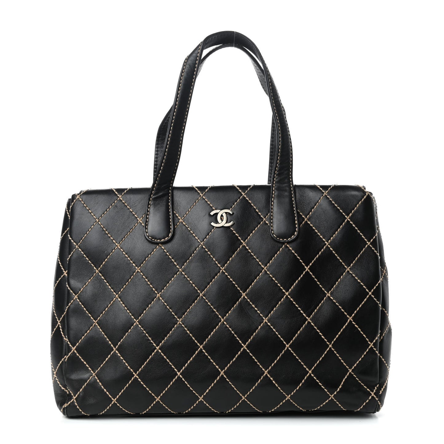 Chanel Calfskin Wild Stitch Tote Black 766040 – FASHIONPHILE