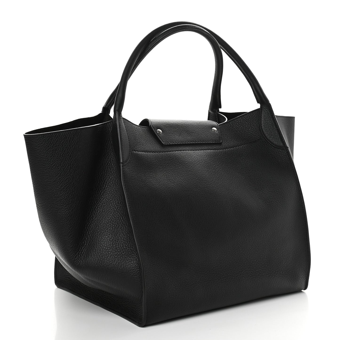 Supple Grained Calfskin Medium Big Bag Black