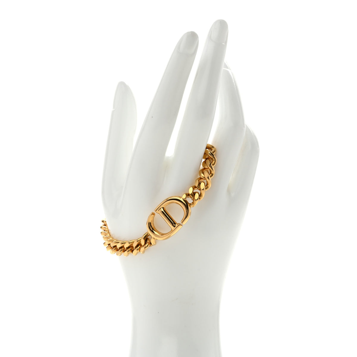 Christian Dior Metal CD Link Chain Bracelet Gold 2 of 6