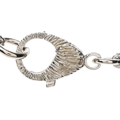 Chanel Metal Crystal Beaded CC Long Necklace Black Silver 5 of 7