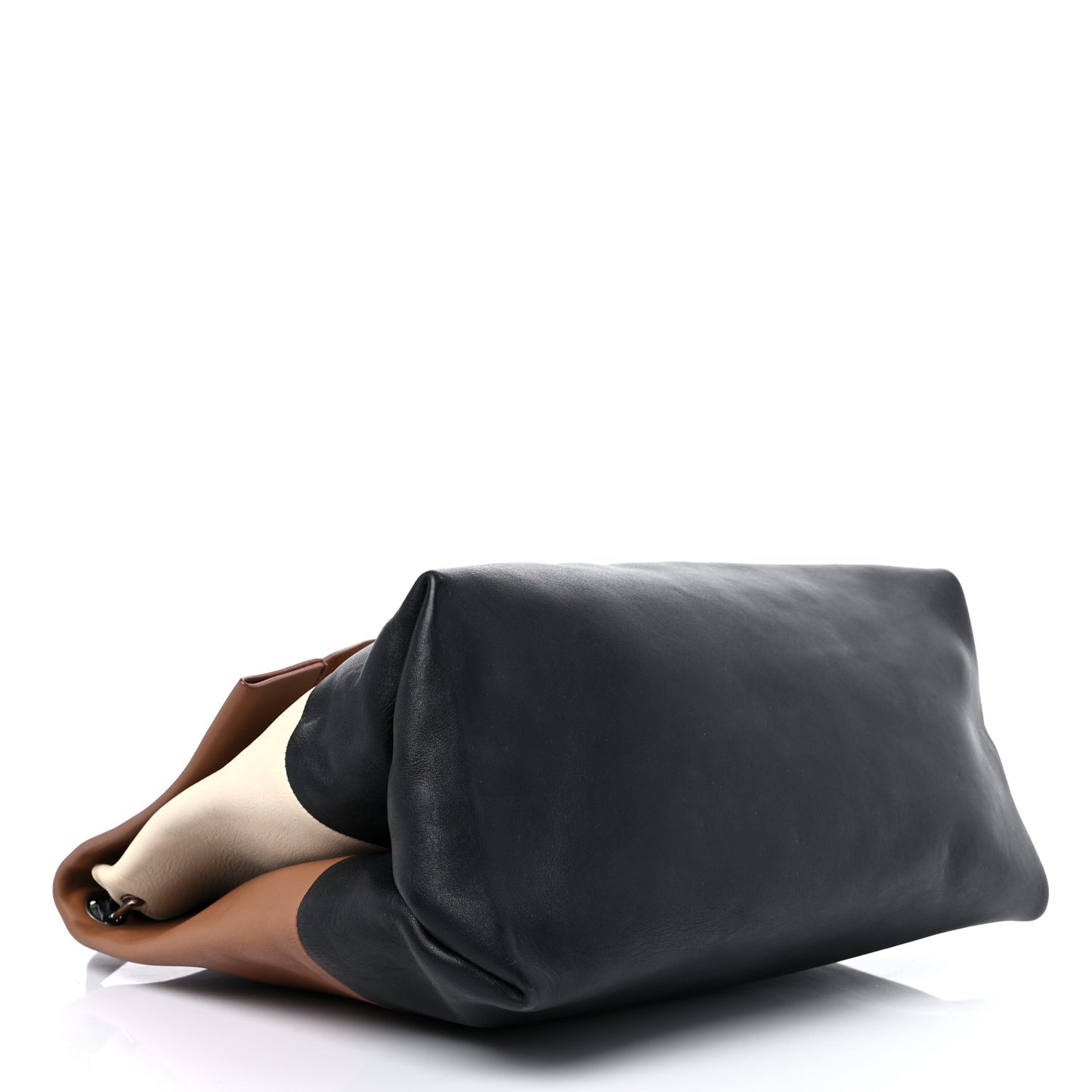 Smooth Calfskin Tri-Color All Soft Shoulder Bag Tan