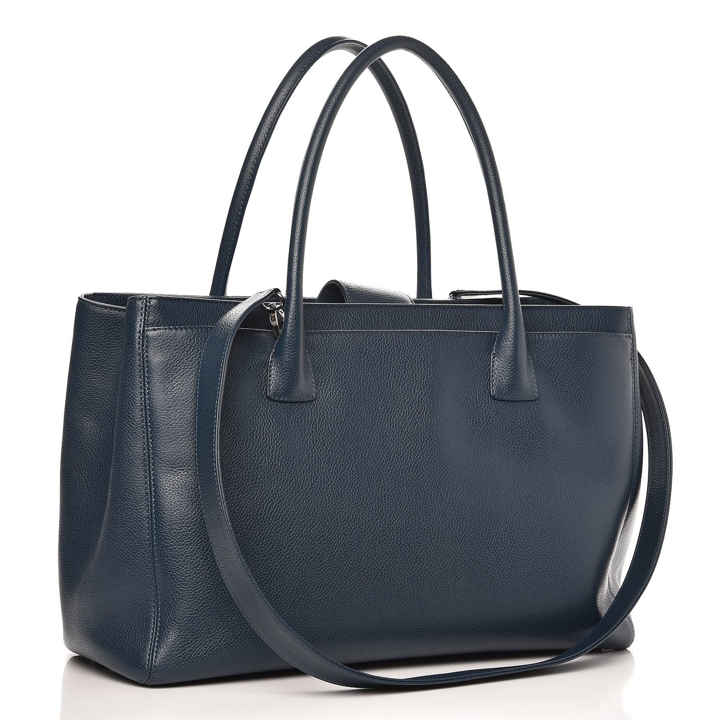 Calfskin Cerf Executive Shopper Tote Blue