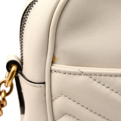Gucci Calfskin Matelasse Medium GG Marmont Chain Shoulder Bag Mystic White 16 of 16