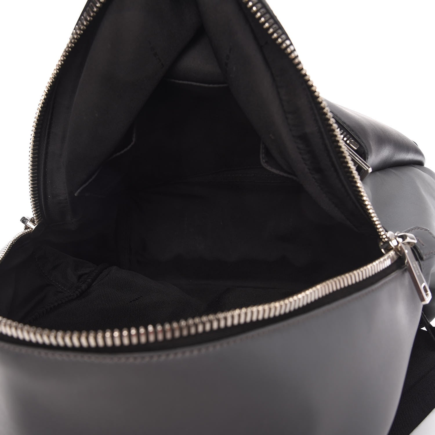 Fendi Nylon Calfskin Faces No Words Emoticon Backpack Grey Black 5 of 10