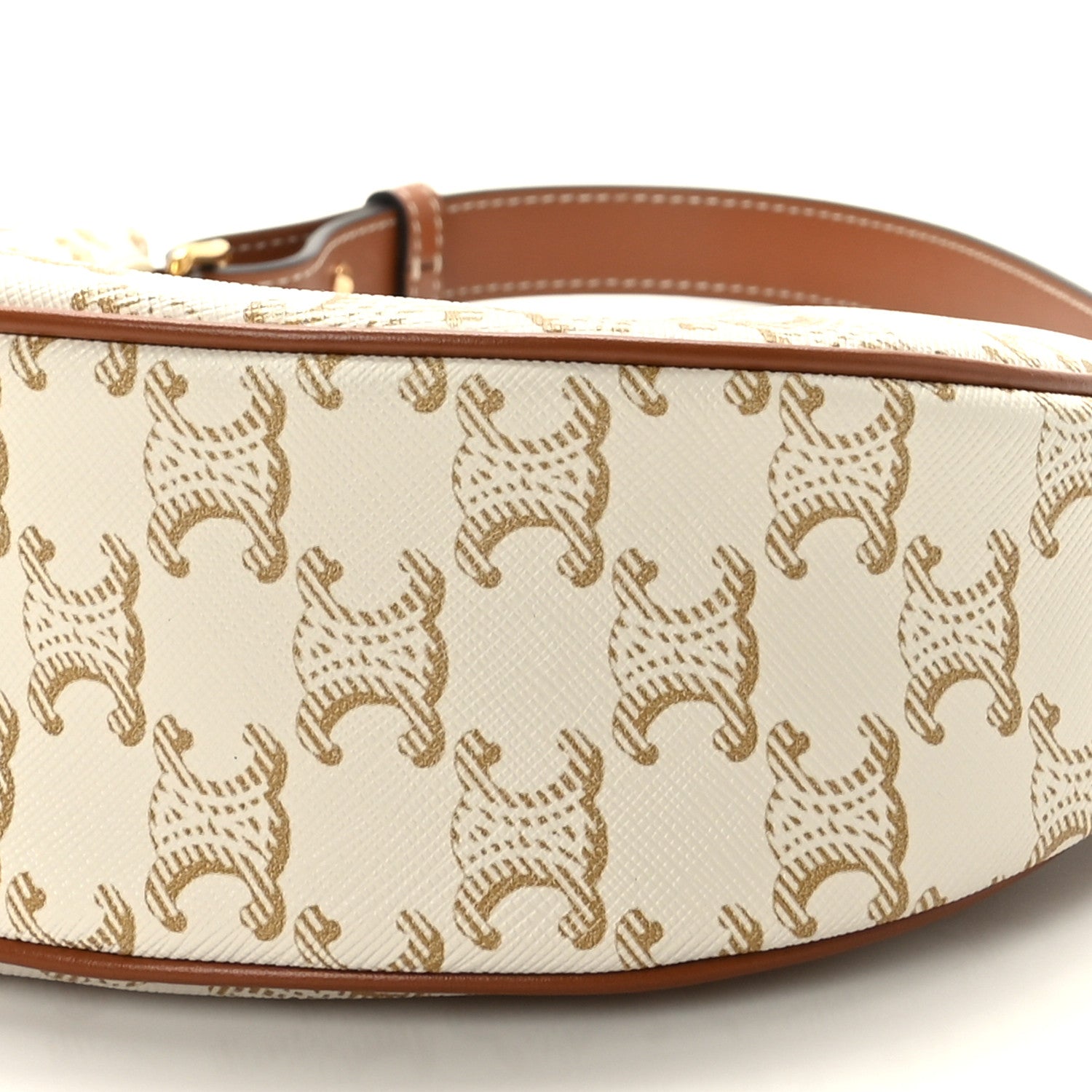 Celine Canvas Calfskin Ava Triomphe Shoulder Bag White 8 of 8