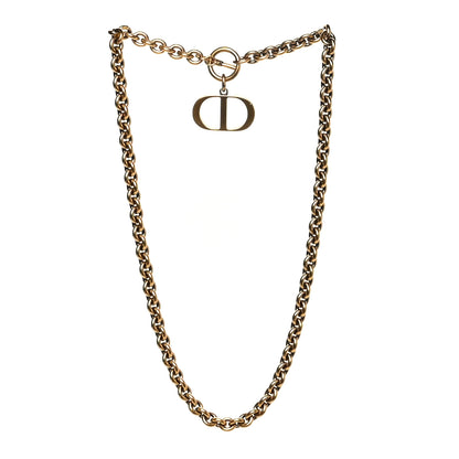 Christian Dior Metal 30 Montaigne Necklace Aged Gold 3 of 5