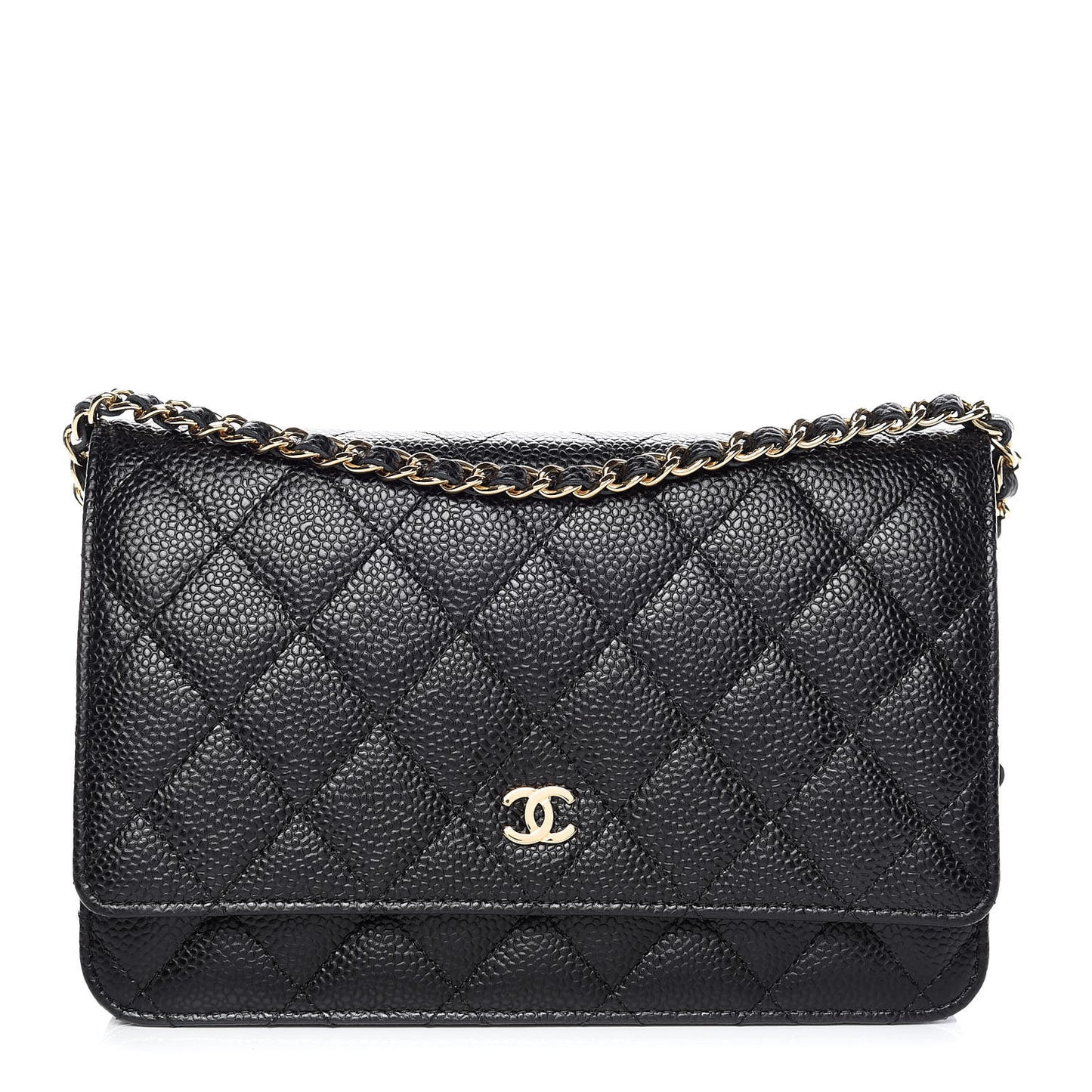 Caviar Quilted Wallet On Chain WOC Black