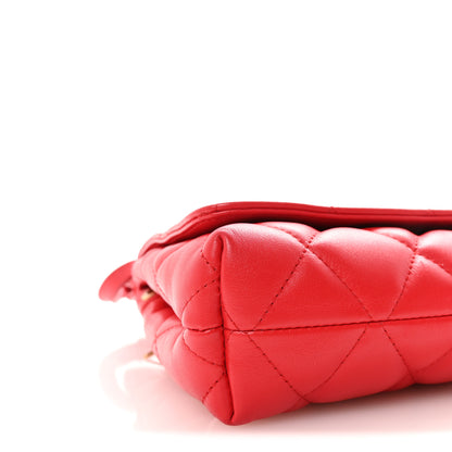 Balenciaga Nappa Calfskin Quilted Medium Touch B Shoulder Bag Bright Red 8 of 9