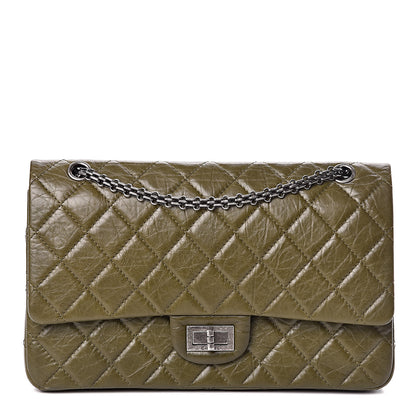 Chanel Aged Calfskin Quilted 2.55 Reissue 227 Flap Dark Green 1 of 9