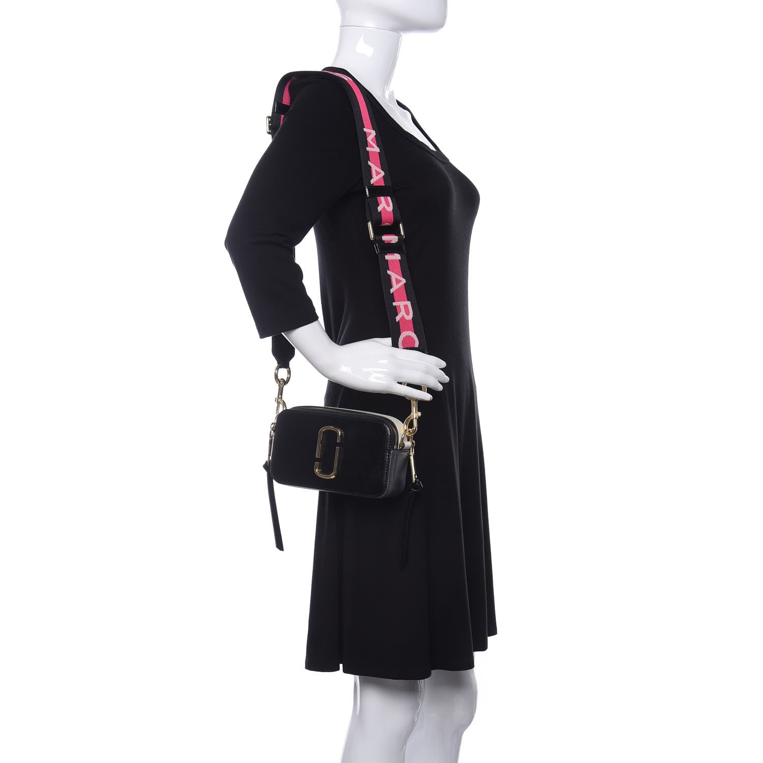 Marc Jacobs Saffiano Snapshot Camera Bag Black Grey 2 of 10