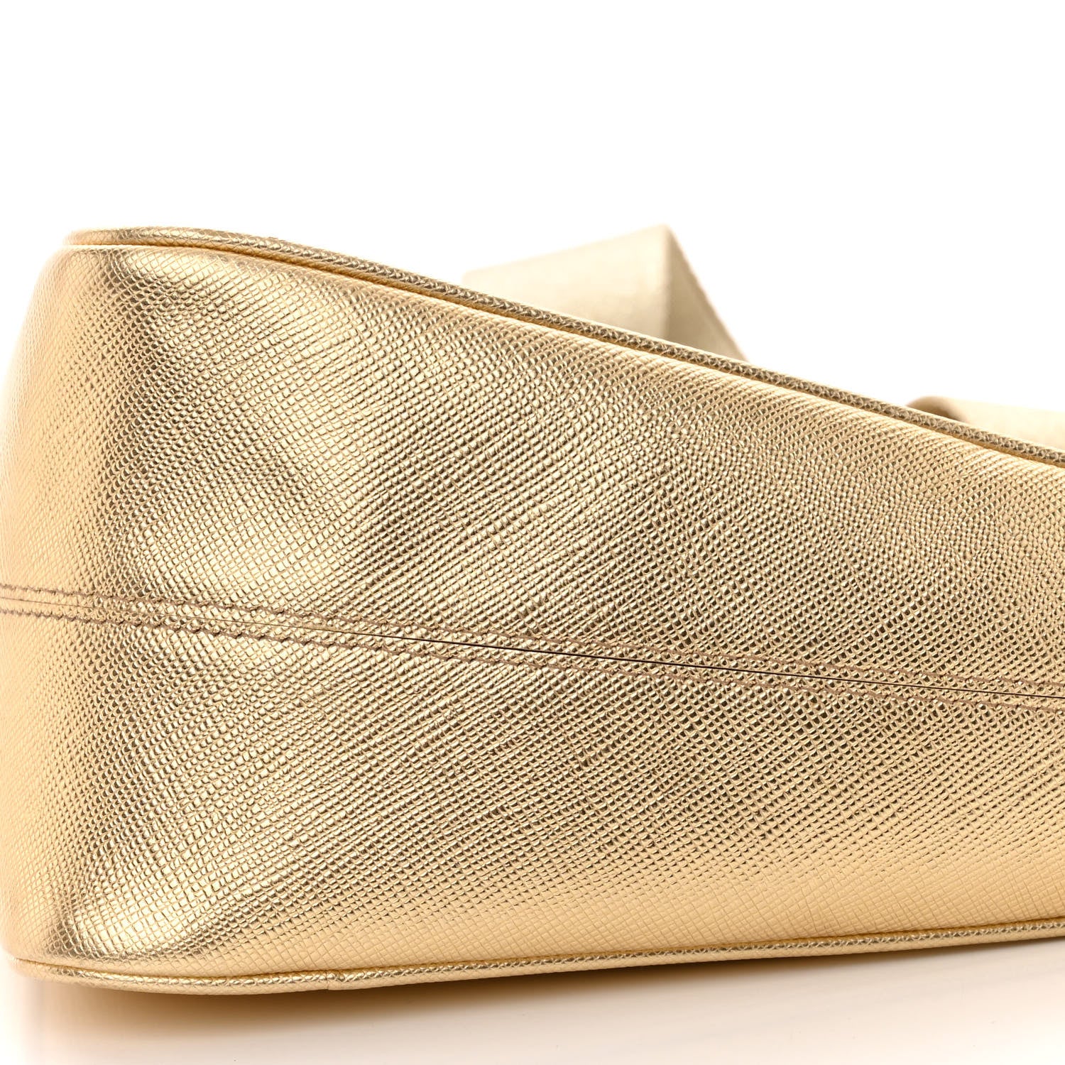 Prada Metallic Saffiano Triangle Shoulder Bag Platino 9 of 13