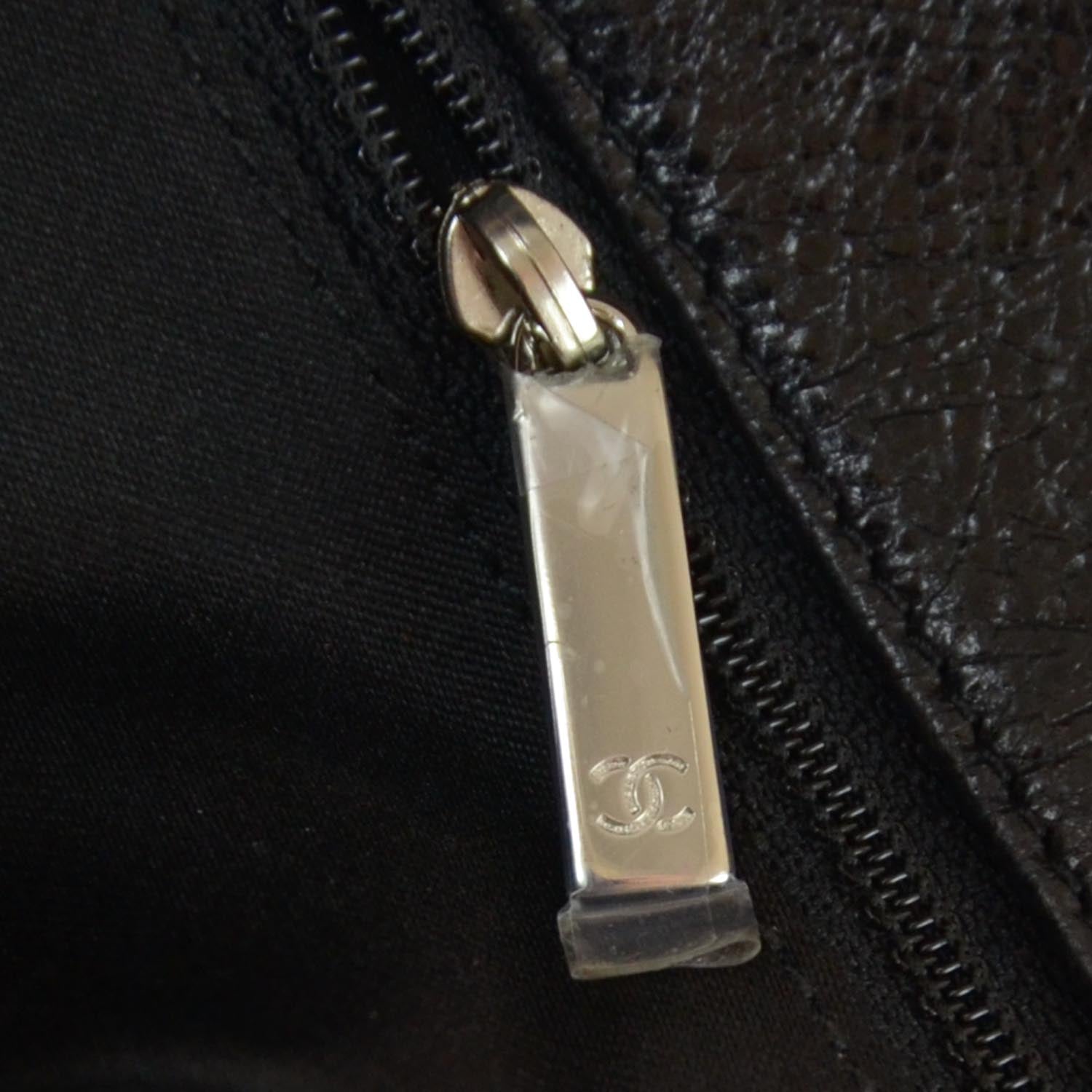 Chanel Glazed Calfskin Large On The Road Tote Black 9 of 9