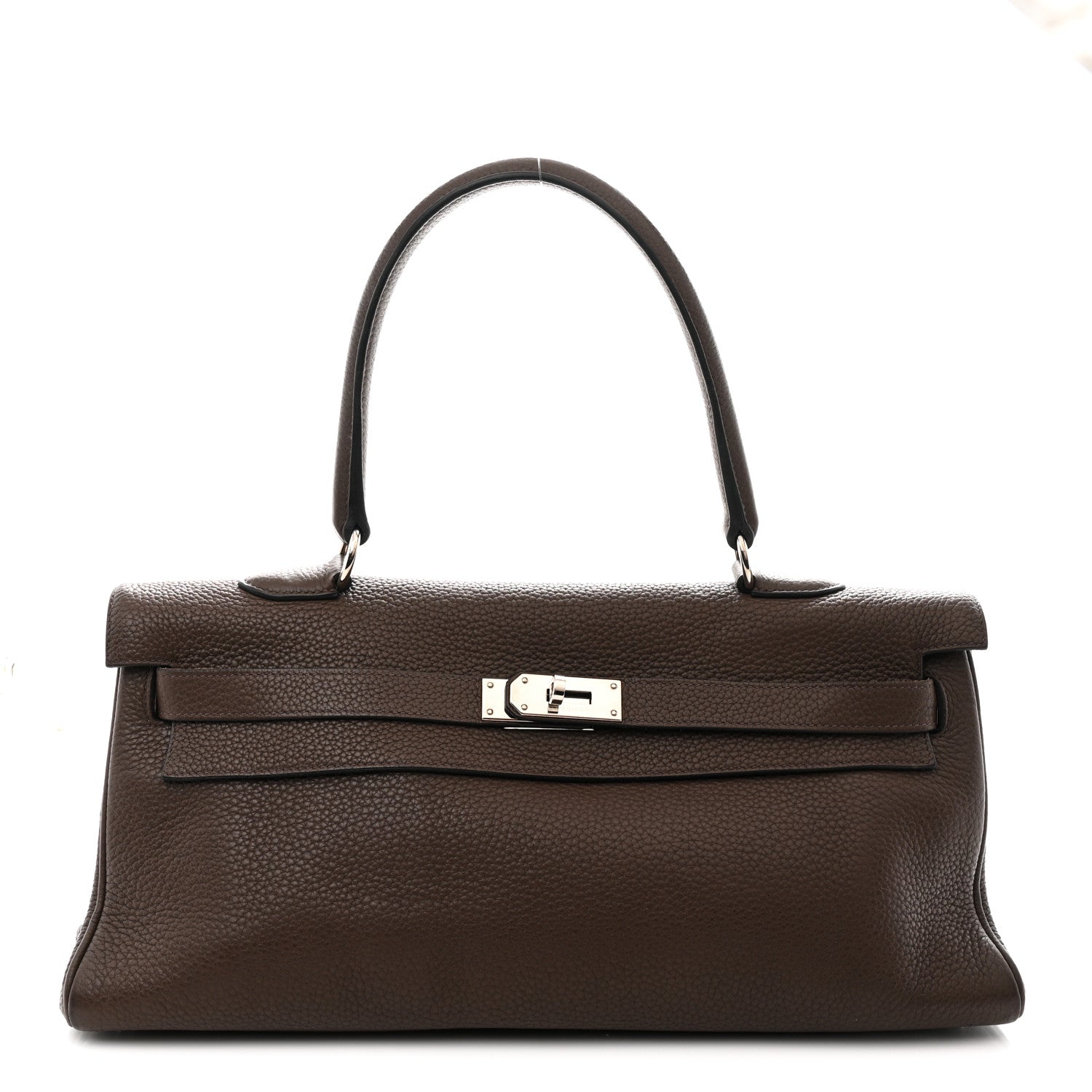 Hermes Taurillon Clemence Shoulder Kelly 40 Cafe 1 of 16