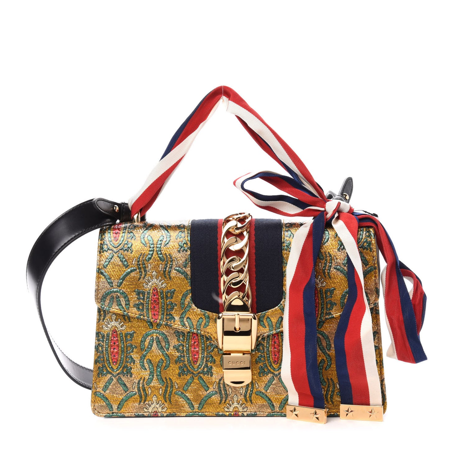 Iridescent Brocade Small Sylvie Shoulder Bag Gold