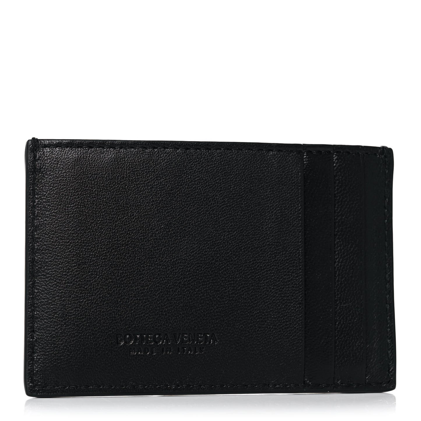 Nappa Intreccio Cassette Credit Card Holder Black