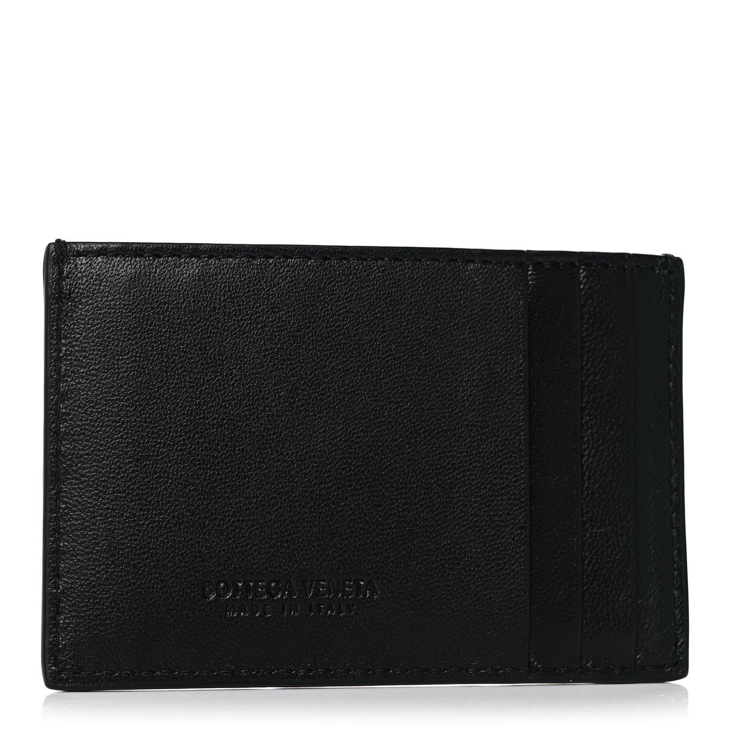Bottega Veneta Nappa Intreccio Cassette Credit Card Holder Black 3 of 6