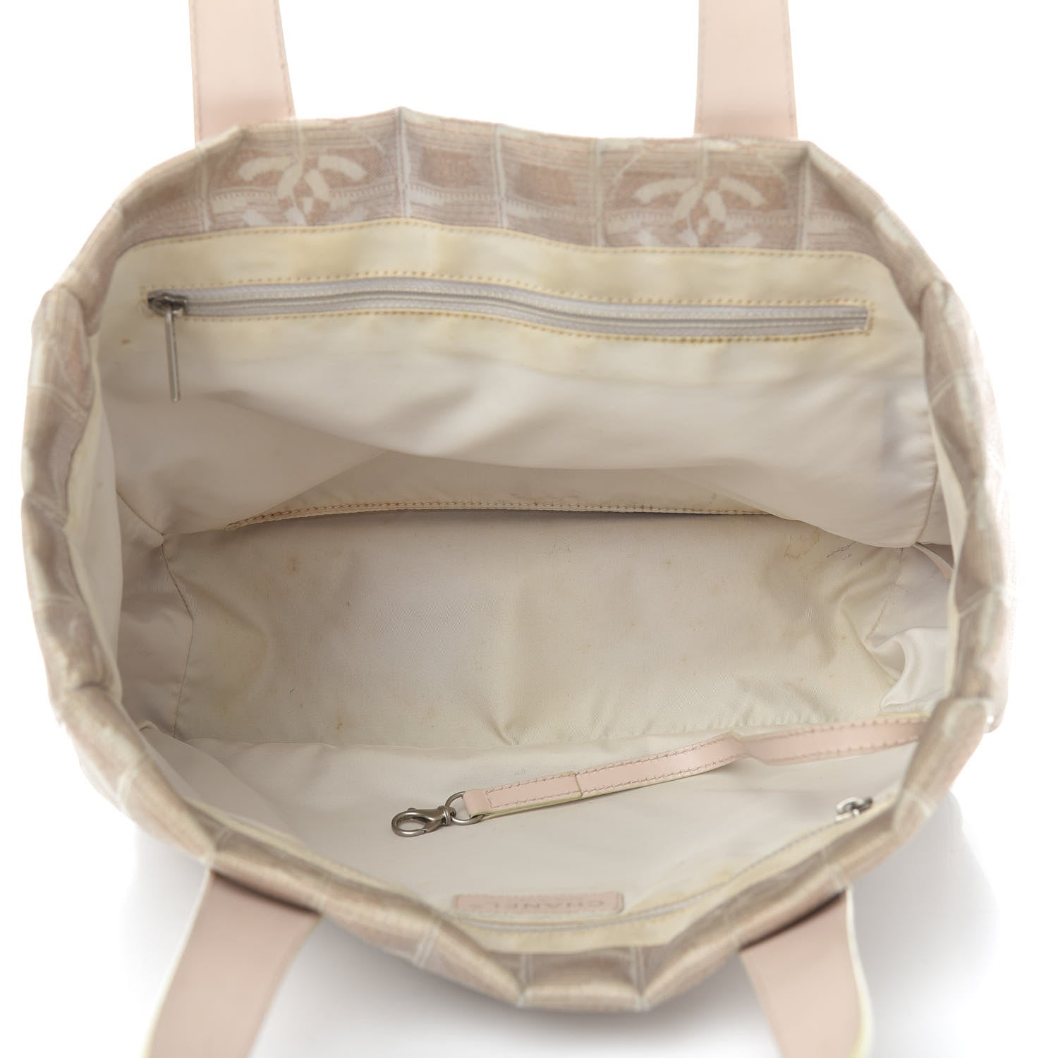 Chanel Metallic Nylon Small Travel Tote Beige 5 of 14