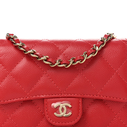 Chanel Caviar Quilted Mini Chain Bag Red 8 of 9