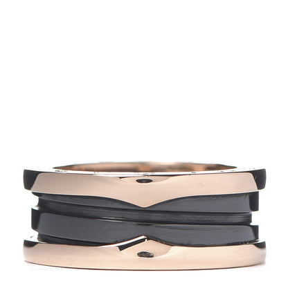 Bulgari 18K Rose Gold Black Ceramic B.Zero1 Two-Band Ring 52 6 1 of 7
