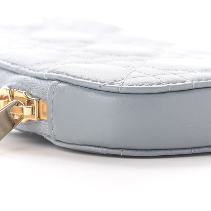 Christian Dior Lambskin Cannage Lady Dior Phone Holder Cloud Blue 6 of 7