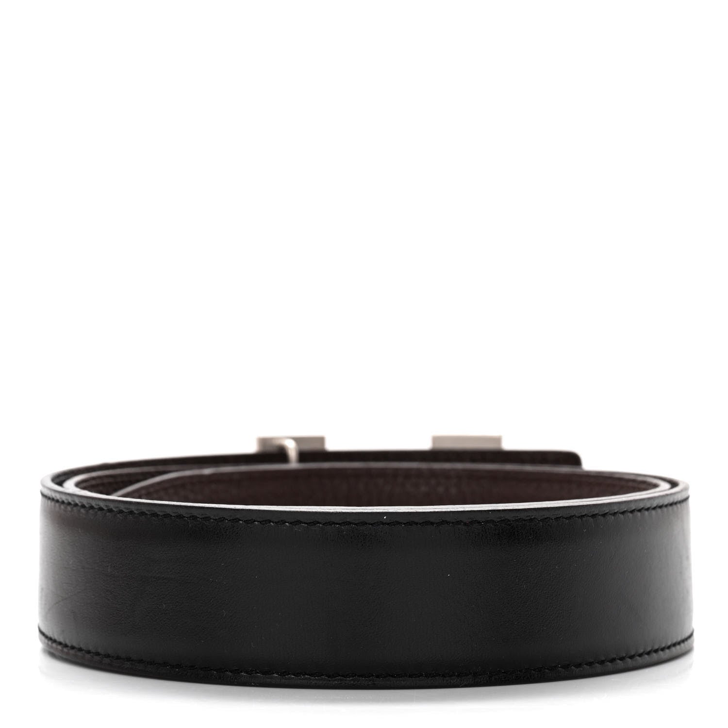 Hermes Box Togo 32mm H Belt 80 Black Chocolate 3 of 10