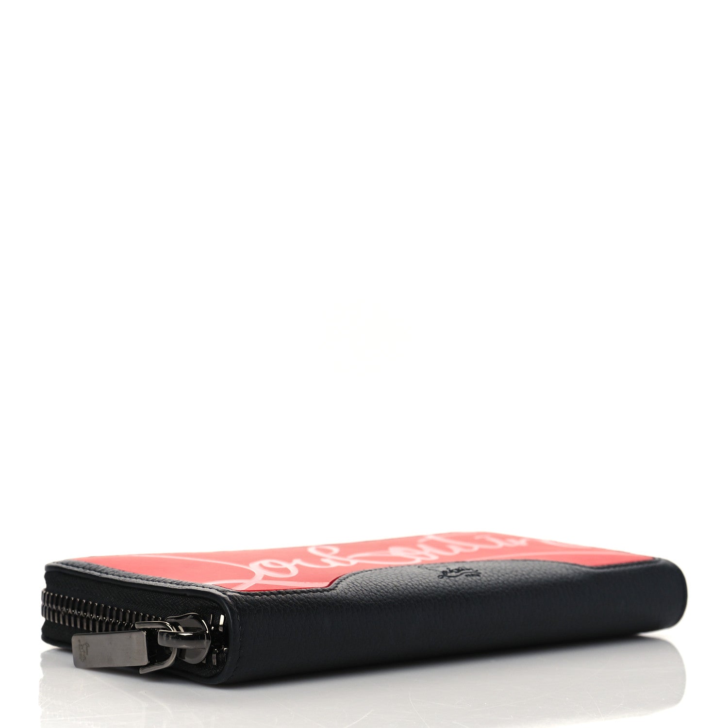 Christian Louboutin Calfskin Panettone Zip Around Wallet Loubi Red Black 4 of 7