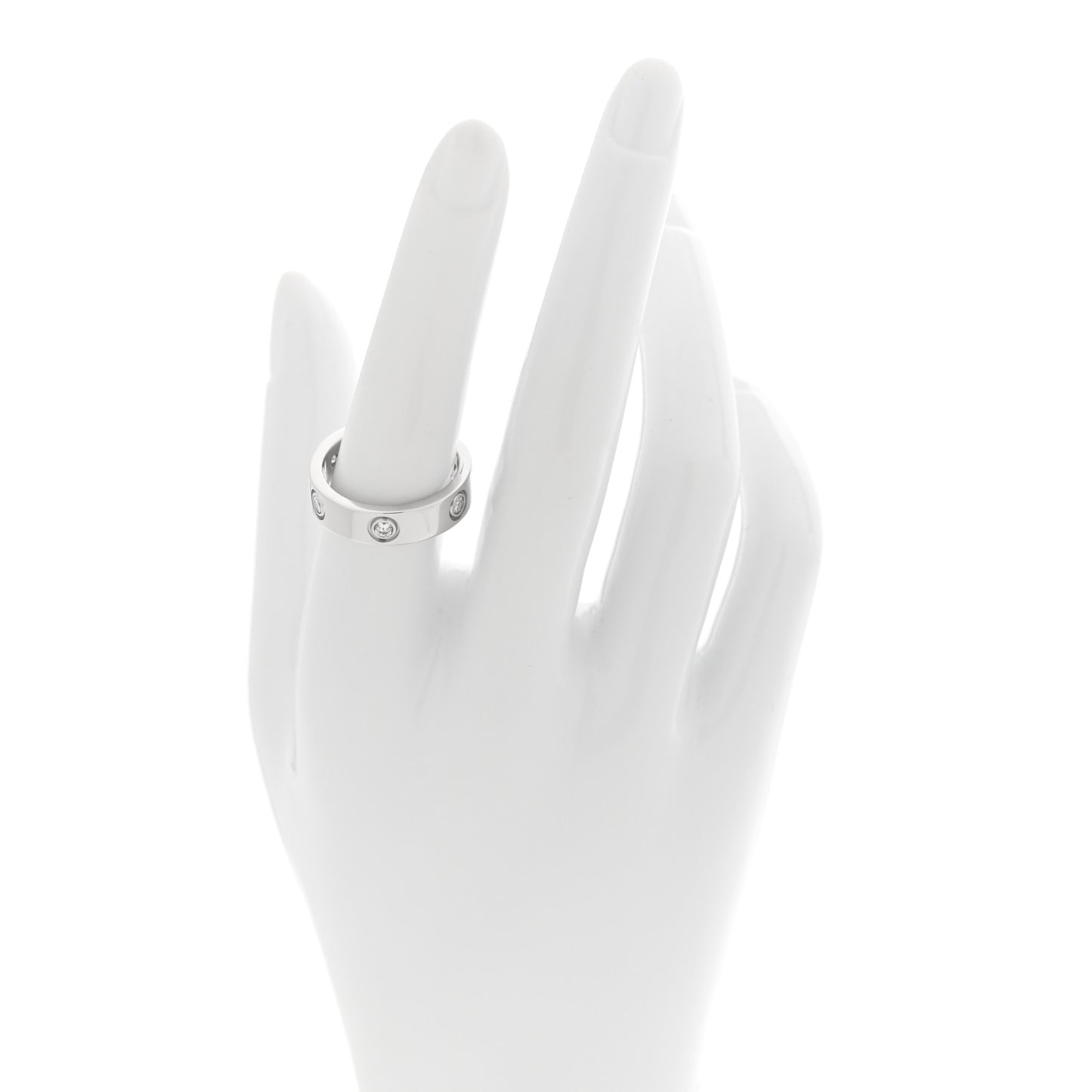 18K White Gold Gold 6 Diamond 5.5mm LOVE Ring 55/7.25