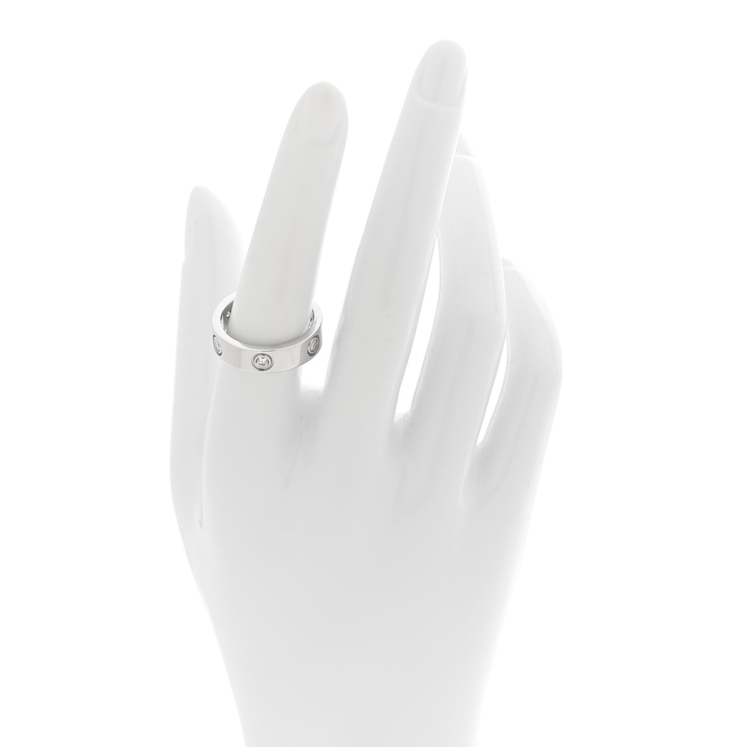 Cartier 18K White Gold Gold 6 Diamond 5.5mm LOVE Ring 55/7.25 2 of 7