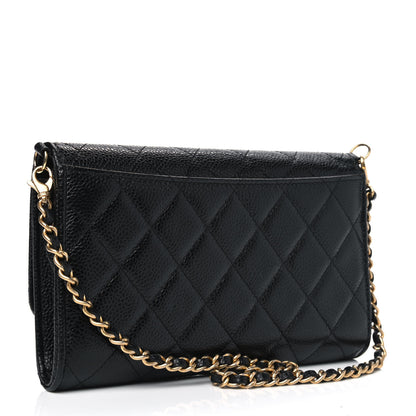 Chanel Caviar Quilted Wallet on Removable Chain Black 2 of 4
