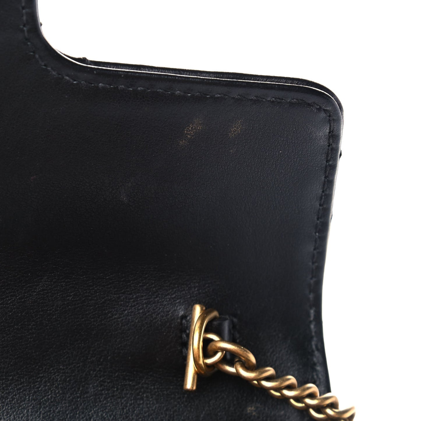 Calfskin Matelasse Super Mini GG Marmont Shoulder Bag Black