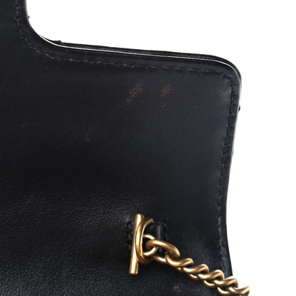 Gucci Calfskin Matelasse Super Mini GG Marmont Shoulder Bag Black 12 of 14