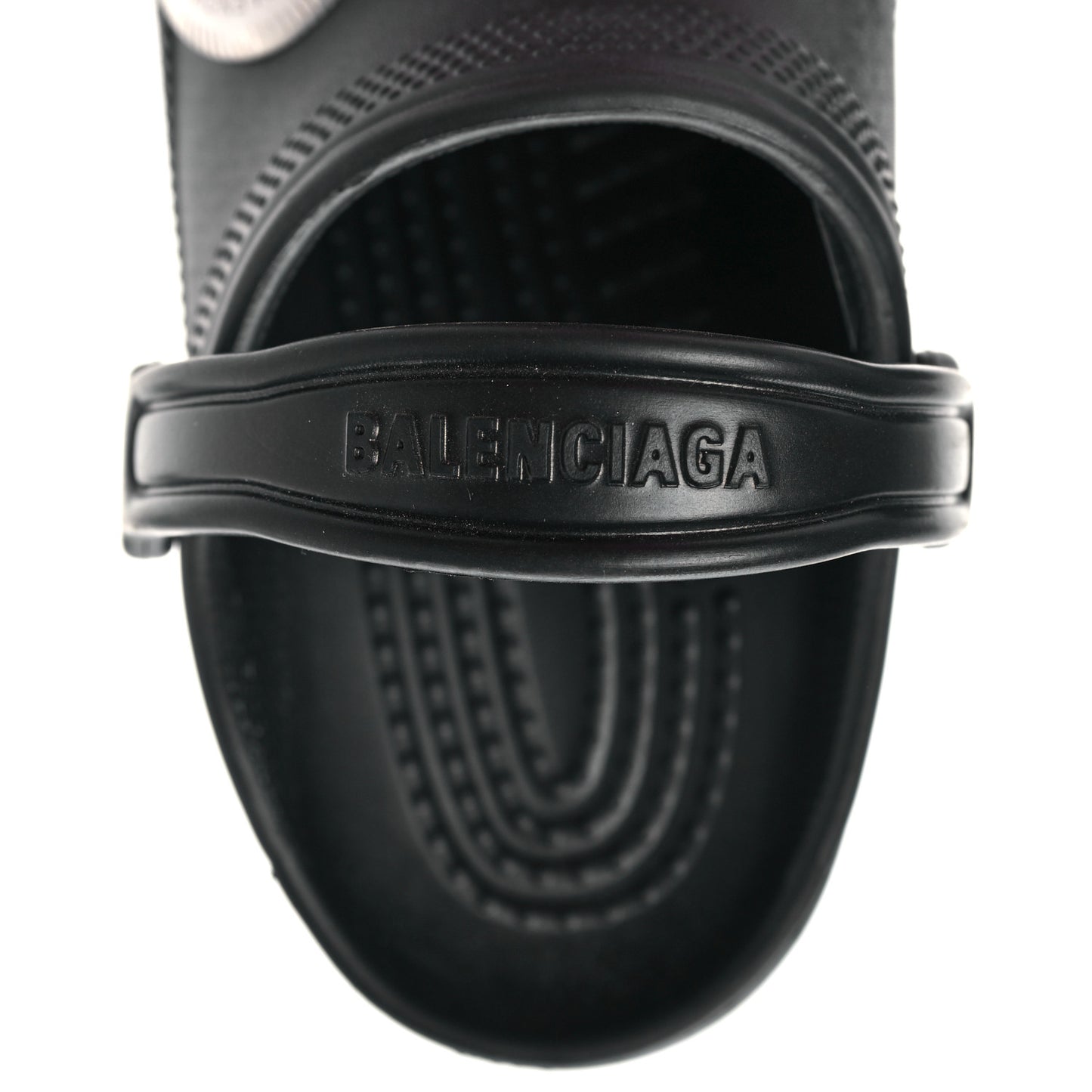 X CROCS Rubber Textured Spiked Womens Platform Sandals 36 Black