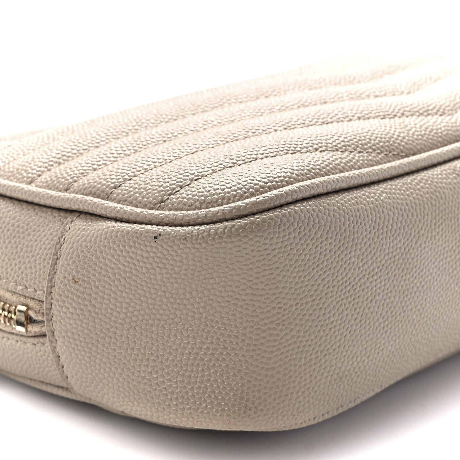 Saint Laurent Grain De Poudre Matelasse Monogram Mini Lou Camera Bag Dark Beige 9 of 11