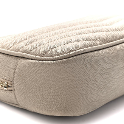 Saint Laurent Grain De Poudre Matelasse Monogram Mini Lou Camera Bag Dark Beige 9 of 11